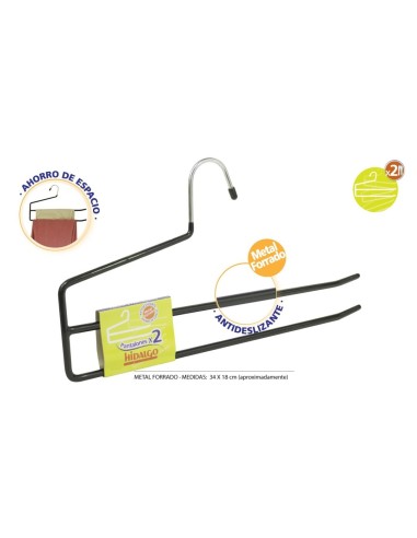 PERCHA 2 PANTALONES ANTIDESLIZANTES