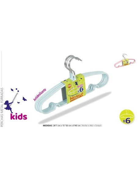 SET 6 PERCHAS INFANT.METAL ANTIDES.