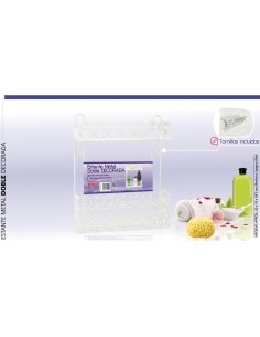 ESTANTE METAL DOBLE DECORADO