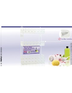 ESTANTE METAL TRIPLE DECORADO