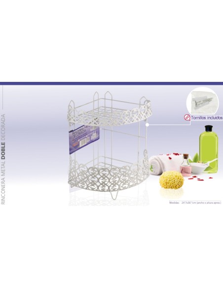 RINCONERA METAL DOBLE DECORADA