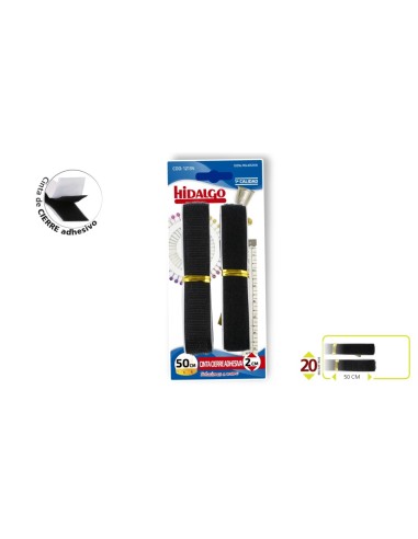 BLISTER 2X50CM NEGRA CINTA CIERRE ADHESIVA