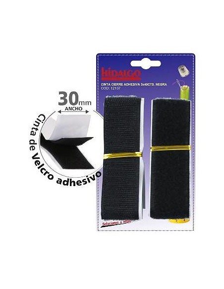 BLISTER 3X40CM NEGRA CINTA CIERRE ADHESIVA