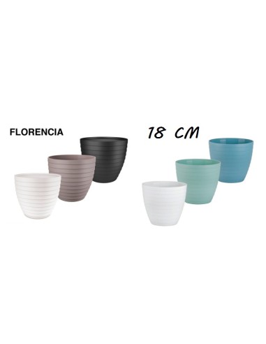 MACETA FLORENCIA D18 CMS COLORES SURTIDOS