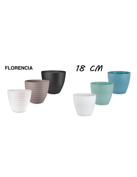 MACETA FLORENCIA D18 CMS COLORES SURTIDOS