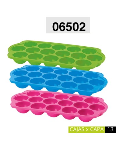 BANDEJA DE CUBITOS REDONDOS 3 COLORES