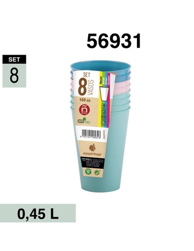 SET 8 VASOS PREMIUN 0.45L SURTIDO