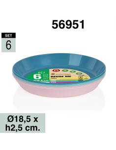 SET 6 PLATOS PREMIUN EXTRA 18.5X2.5 SURTIDOS