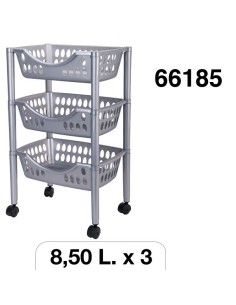 VERDULERO 3 PISOS SILVER PLATA