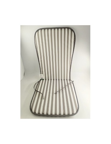 COJIN SILLA GRIS OSC. C/RESPALDO RALLAS FINAS