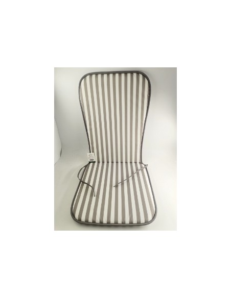 COJIN SILLA GRIS OSC. C/RESPALDO RALLAS FINAS