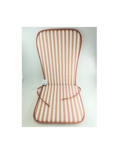 COJIN SILLA ROSA C/RESPALDO RALLAS FINAS