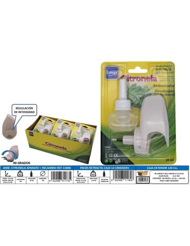 AMBIENTADOR ELECTRICO CITRONELA + CARGA