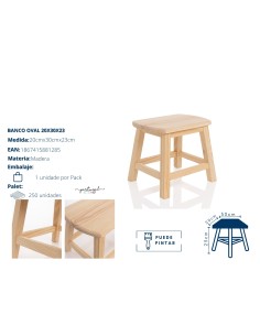 BANCO OVAL Nº1 20X30X23