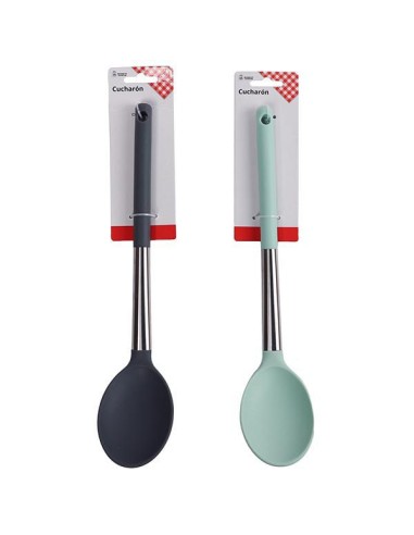 CUCHARON 30CM MANGO ACERO Y SILICONA