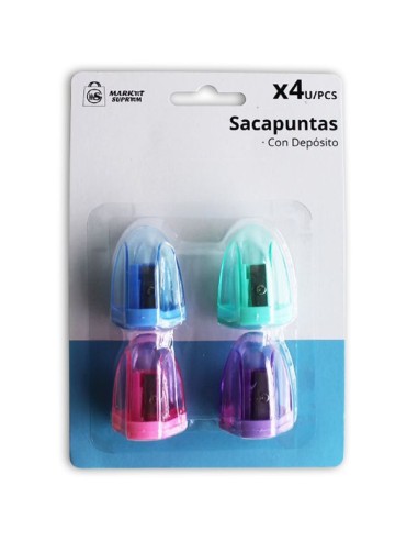 SACAPUNTAS 4 UDS CON DEPOSITO