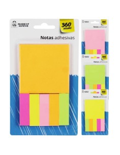 NOTAS ADHESIVAS 60X6 UDS TAMAÑO Y COLORES STDS