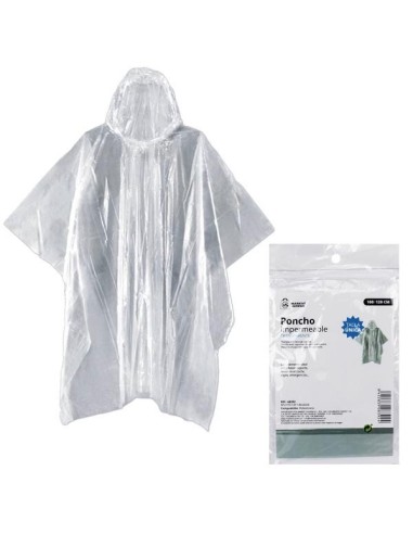 PONCHO IMPERMEABLE TRANSPARENTE 100X120CM