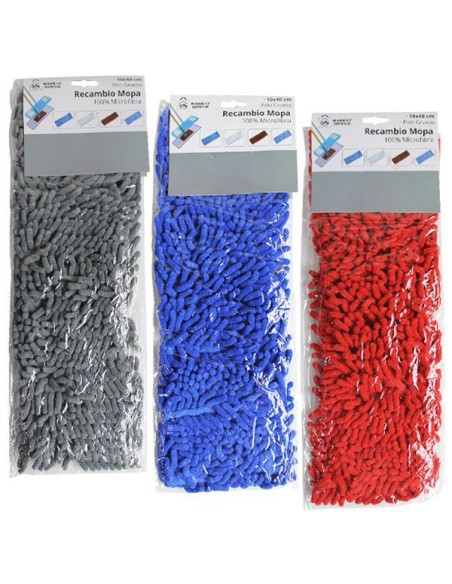 RECAMBIO MOPA MICROFIBRA PELO GRUESO 10X40CM 70GR