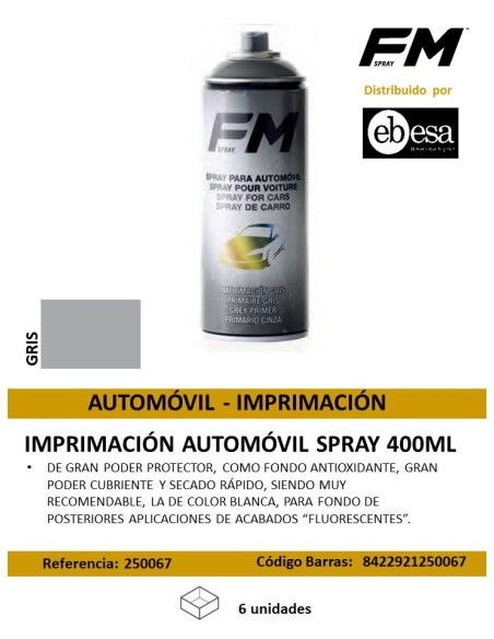 SPRAY 400ML IMPRIMACION GRIS AUTOMOVIL
