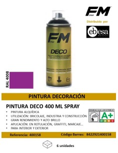 SPRAY 400ML VIOLETA PINTURA DECO RAL 4008