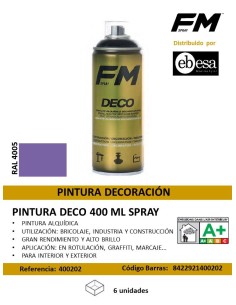 SPRAY 400ML LILA AZULADO PINTURA DECO RAL 4005