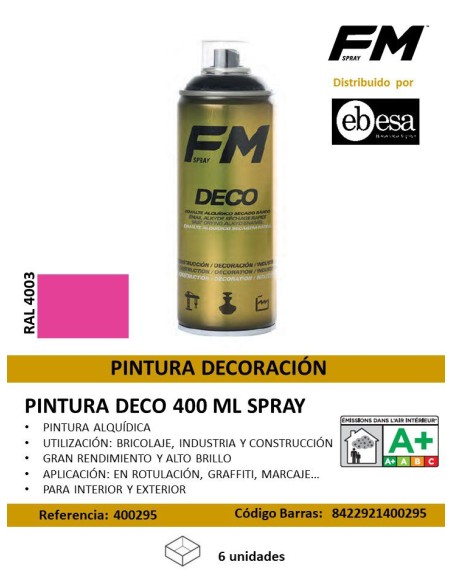 SPRAY 400ML VIOLETA PINTURA DECO RAL 4003