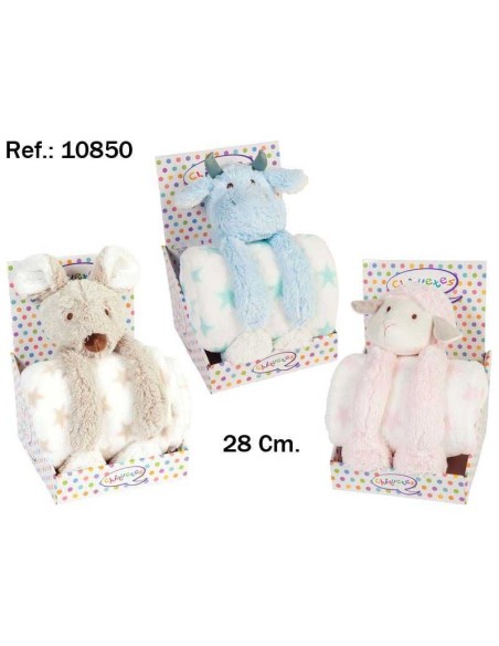 VACA, CORDERO Y RATA SENTADO C/ MANTA 28CM. (3)(18)