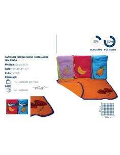 PAÑOS DE COCINA 50X50 SEMANARIO SEM CINTA