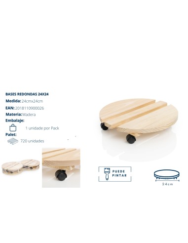 SOPORTE 24x24CM REDONDO MACETAS