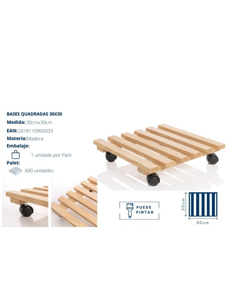 SOPORTE 30X30CM CUADRADO MACETA