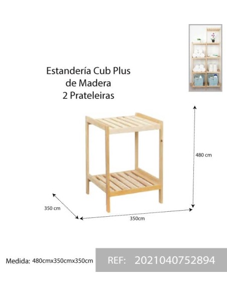 ESTANTERIA MADERA PINO 2 ESTANTES