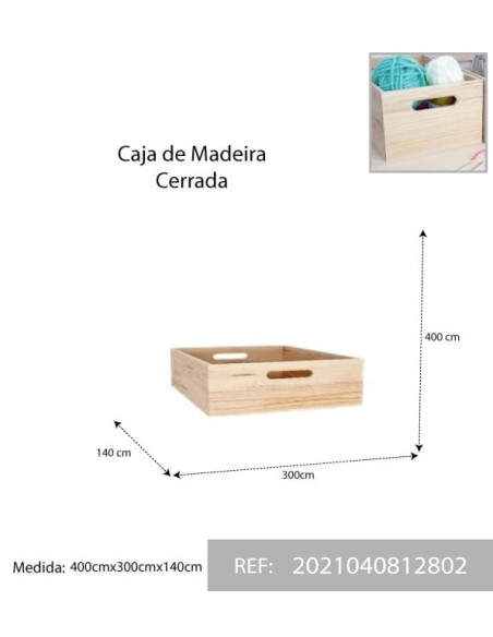 CAJA MADERA 400X300X140