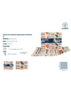 PAÑO COCINA 50X50 JAKAR SURTIDO