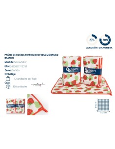PAÑOS MICROFIBRA 50X50 FRESA BLANCA