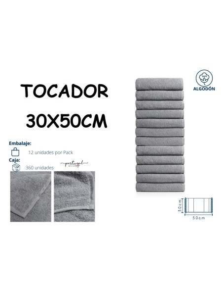 TOALLA TOCADOR GRIS
