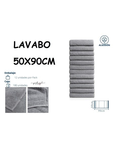TOALLA LAVABO 50X90 GRIS