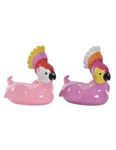 HUCHA RESINA 17X16X17 PAPAGAYO 2 SURT.