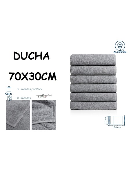 TOALLA DUCHA 70X30 GRIS