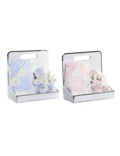 PELUCHE MANTA SET 3 POLIESTER 26X13X26 OSITO AZUL