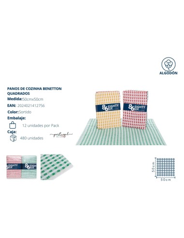 PAÑOS DE COCINA 50X50 BENNETON CUADRADOS