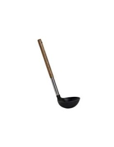 CUCHARON 30CM MADERA NYLON NEGRO