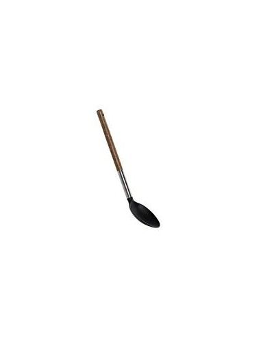 CUCHARA 30CM MADERA NYLON NEGRO