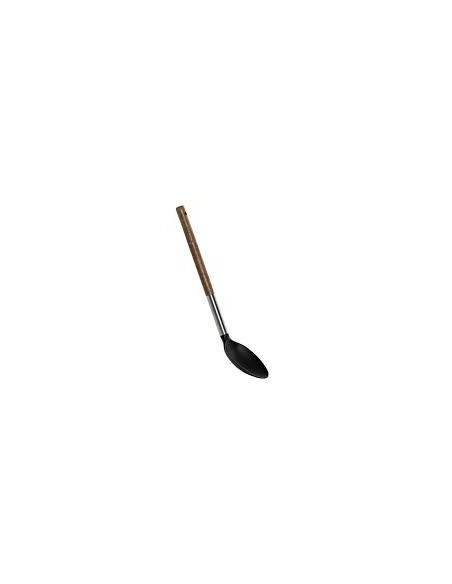 CUCHARA 30CM MADERA NYLON NEGRO