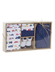 BEBE SET 4 ALGODON 180 GR 0-6 MESES AZUL