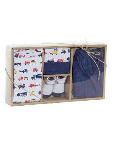 BEBE SET 4 ALGODON 180 GR 0-6 MESES AZUL