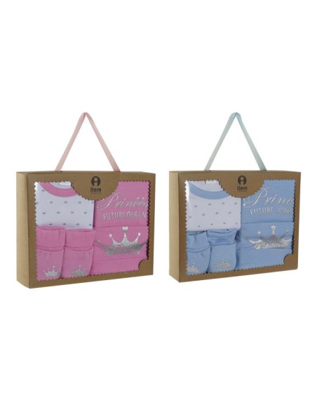 BEBE SET 4 ALGODON 25X19X6 0-6MESES 2 SURT.