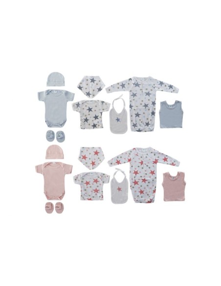 BEBE SET 8 ALGODON 33X30 0-6 MESE 2 SURT.