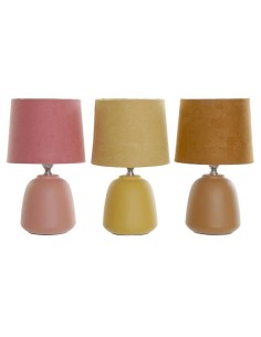 LAMPARA 15X15X25CM SOBREMESA GRES ALGODON  3 SURT.