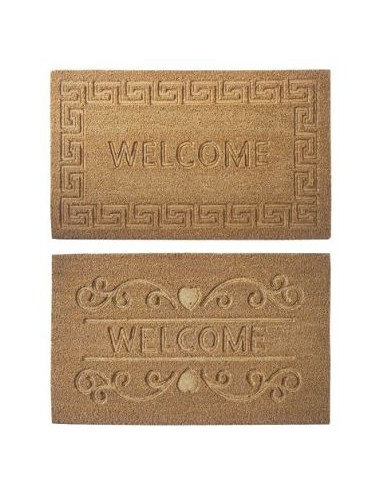 FELPUDO FIBRA COCO 76X45X2 WELCOME GRABADO 2 SURT.